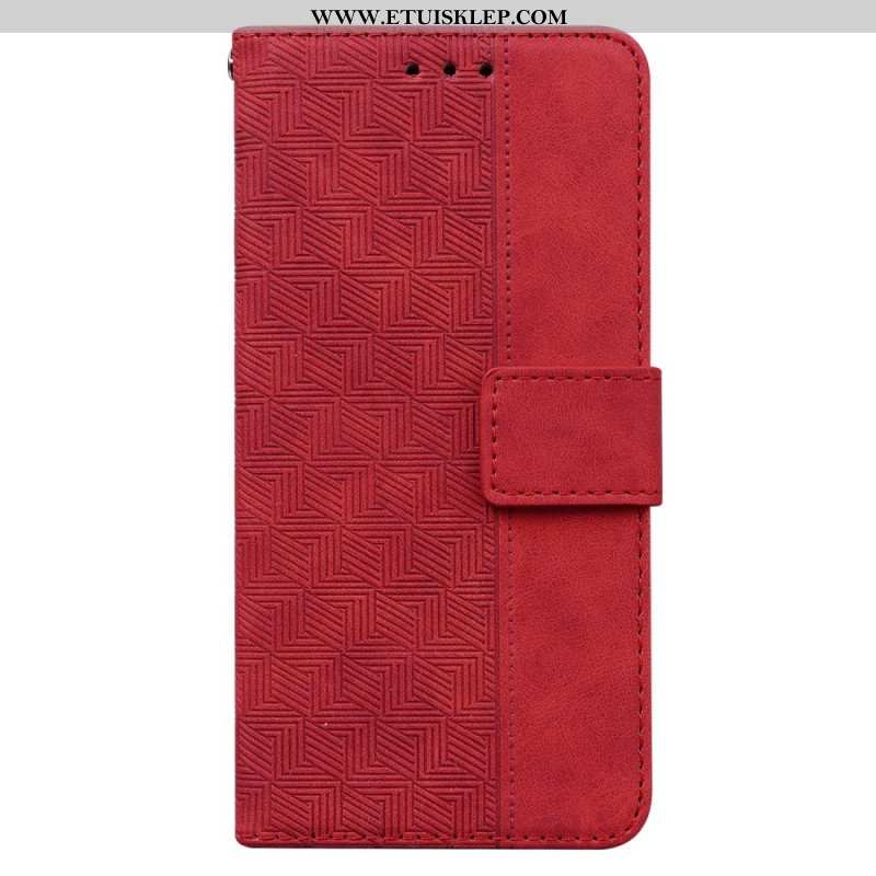 Etui Folio do Xiaomi Redmi Note 12 4G z Łańcuch Pasiasty Wzór